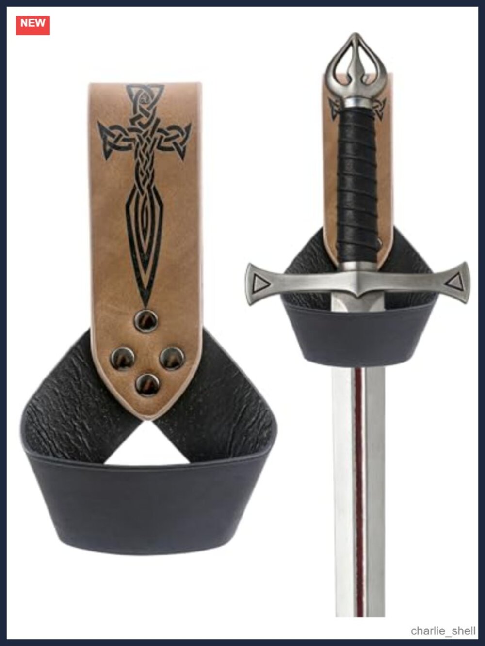 Medieval Viking Leather Belt Sword Frog LARP Renaissance Costume Accessory